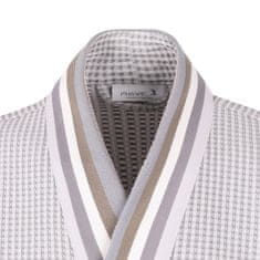 Möve +++Vaflové kimono z kolekce SUMMER PIQUÉE bílo šedé XL