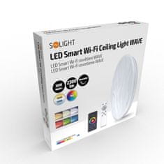 Solight LED smart stropní světlo Wave, 30W, 2300lm, wifi, RGB + CCT, dálkové ovládání, WO792