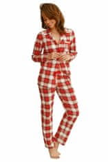 TARO Dámské pyžamo Celine červené s káro vzorem červená XL