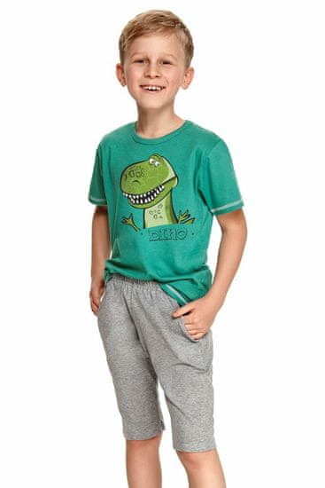 TARO Chlapecké pyžamo Alan tmavě zelené s dinosaurem