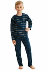 TARO Chlapecké pyžamo Harry tmavě modré s pruhy modrá 92