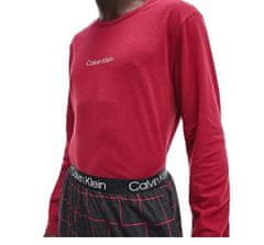 Calvin Klein Pánské pyžamo NM2178E - V5N - vínová - Calvin Klein XL vínová-černá