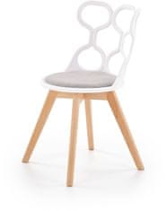 Halmar Jídelní židle K308, bílá / šedá