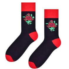 STEVEN Pánské ponožky FOLK 118 černá/růžová 39-42