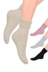 STEVEN Ohrnuté dámské ponožky 110 bílá 35-37