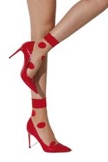 Knittex Dámské vzorované ponožky BLOB naturel-rosso UNI