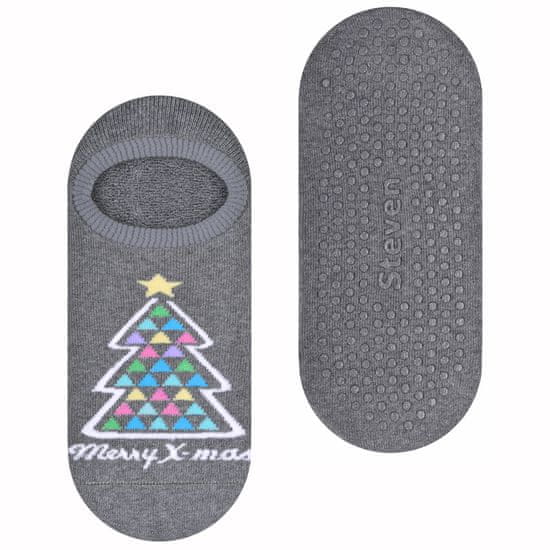 STEVEN Dámské vánoční ponožky - Froté s ABS 132