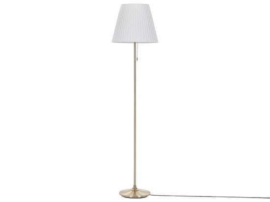 Beliani Kovová stojací lampa mosazná/bílá TORYSA