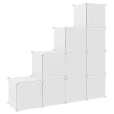 Greatstore Dětská modulární skříň s 10 úložnými boxy bílá PP