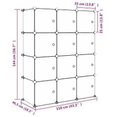 shumee Dětská modulární skříň s 12 úložnými boxy růžová PP