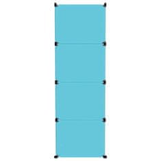 Greatstore Dětská modulární skříň s 12 úložnými boxy modrá PP
