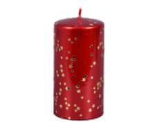 Ceramicus Svíčka MAGIC METALIC vánoční d7x14cm červená