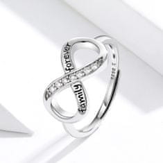Royal Fashion nastavitelný prsten Nekonečno Family forever SCR579 Velikost: Univerzální 52-60 mm
