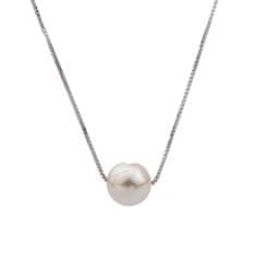 Royal Fashion stříbrný rhodiovaný náhrdelník Sladkovodní perla 10 mm HA-CMX02-10MM-SILVER