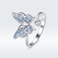 Royal Fashion nastavitelný prsten Třpytivý motýl BSR098 Velikost: Univerzální 52-60 mm