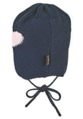 Sterntaler čepička pletená, BIO bavlna, baby, dívčí, tmavě modrá, srdíčko, zavazovací 4702150