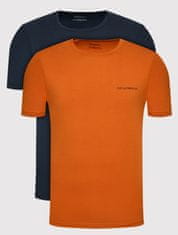 Emporio Armani Pánské triko - 111267 2R717 03563 - oranžová/tm.modrá - Emporio Armani M oranžová - modrá