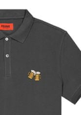 John Frank Pánské tričko John Frank JFTPOLO36-CHEERS Tm. šedá L