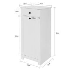 SoBuy BZR21-W skříňka do koupelny Multifunkční Koš na prádlo