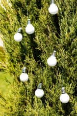 Polux Solární zahradní girlanda Teplá bílá 3000K 10x koule LED