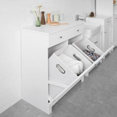 SoBuy SoBuy BZR33-W Skříňka do koupelny Multifunkční Koš na prádlo Bílá