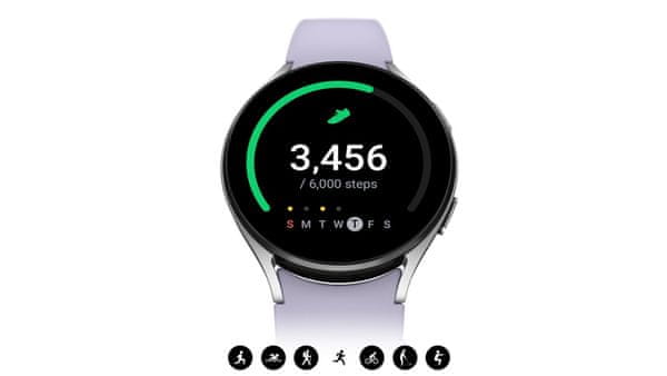 Chytré hodinky smartwatch Samsung Galaxy Watch 5 chytré hodinky výkonné chytré hodinky zdravotní funkce operační systém Wear OS jedinečné funkce vyspělé funkce Google Pay EKG míra okysličení krve fitness hodinky vlajkový výkon kvalitní materiál EKG prémiové zpracování odolné materiály