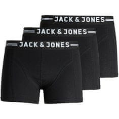 Jack&Jones 3 PACK - pánské boxerky SENSE 12081832 Black Black waistband (Velikost XXL)