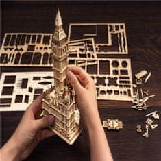 Robotime Rolife Svítící 3D dřevěné puzzle Big Ben 220 dílků
