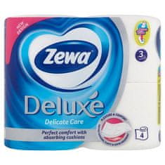 Zewa Toaletní papír, 3vrstvý, 4 role, "Deluxe", bílý