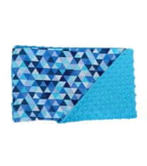 ShopTex Dětská deka minky trojúhelníky modré 80 x 98 cm