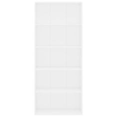 shumee 5patrová knihovna bílá 80 x 30 x 189 cm dřevotříska