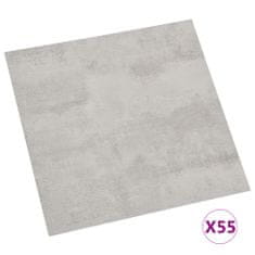 Vidaxl Samolepicí podlahové desky 55 ks PVC 5,11 m2 světle šedé