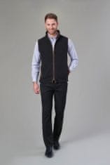 BROOK TAVERNER Pánské kalhoty k obleku Holbeck Slim Fit Brook Taverner - Zkrácená délka 75 cm, Velikost 54, Barva Černá