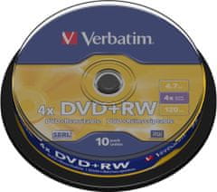 Verbatim DVD+RW 4.7GB 4x, 10ks, spindle