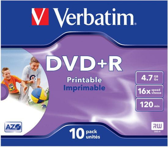 Verbatim DVD+R 4.7GB 4x, 10ks, print, box