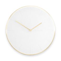 Stackers , Nástěnné hodiny White & Brushed Gold Clock | bílá 75654