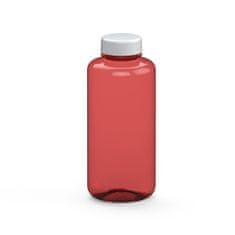 Elasto Láhev na pití "Refresh" čirá-transparentní, 1,0 l, Průsvitná červená/Bílá