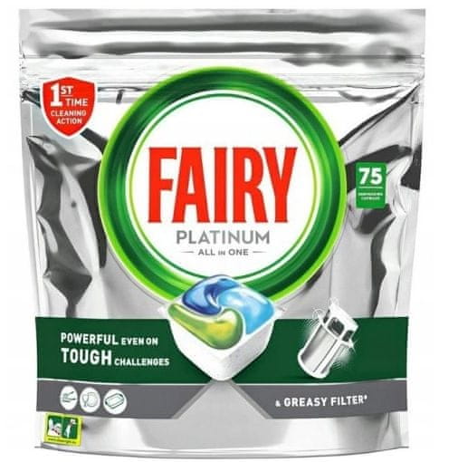 Fairy Fairy, Platinum, All-in-1, tablety do myčky nádobí, 75 ks