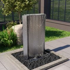 Greatstore Zahradní fontána stříbrná 60,2 x 37 x 122,1 cm nerezová ocel