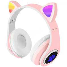 Alum online Bezdrátová sluchátka s kočičíma ušima - B39M, růžová