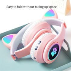 Alum online Bezdrátová sluchátka s kočičíma ušima - B39M, růžová