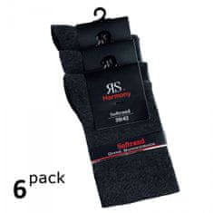 RS dámské hladké bavlněné zdravotní ponožky bez gumiček 13315 6-pack, antracitová, 39-42