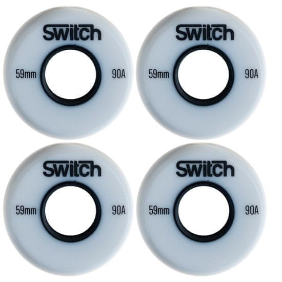 Switch Boards 4 kusů bílých koleček pro agresivní kolečkové brusle 59 x 24 mm 90A
