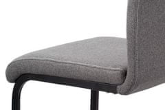 Autronic Moderní jídelní židle Jídelní židle - šedá látka, kovová podnož, černý matný lak (DCL-612 GREY2)