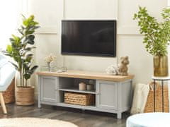 Beliani TV stolek s efektem světlého dřeva/šedý HAMP