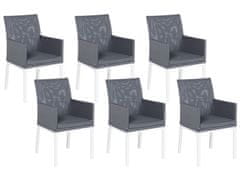 Beliani Sada 6 zahradních židlí šedé BACOLI