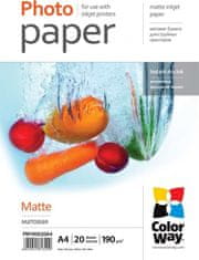 ColorWay fotopapír/ matte 190g/m2, A4/ 20 kusů