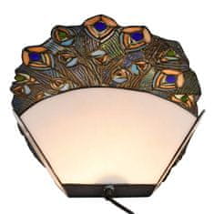 Clayre & Eef Dekorativní stolní lampa Tiffany PEACOCK 5LL-6044