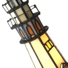 Clayre & Eef Dekorativní stolní lampa Tiffany LIGHTHOUSE 5LL-6053