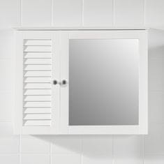 SoBuy SoBuy BZR55-W skříňka horní se zrcadlem Moderní závěsná koupelnová skříňka